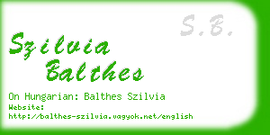 szilvia balthes business card
